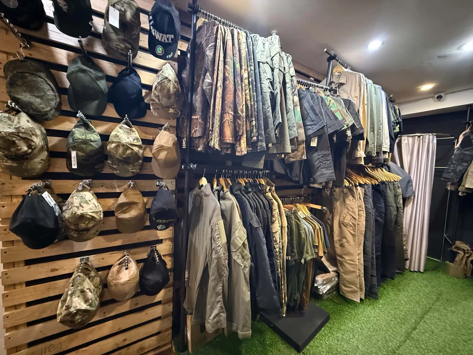 Tactical clothing and cap display